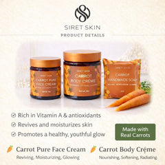 Carrot Glow Set | Face Cream, Body Crème & Handmade Soap (3Pieces)